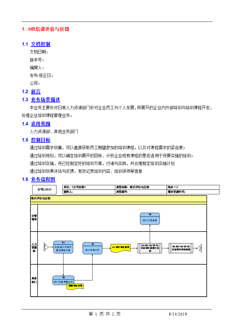 人力资源HR培训评估与反馈.docx第1页