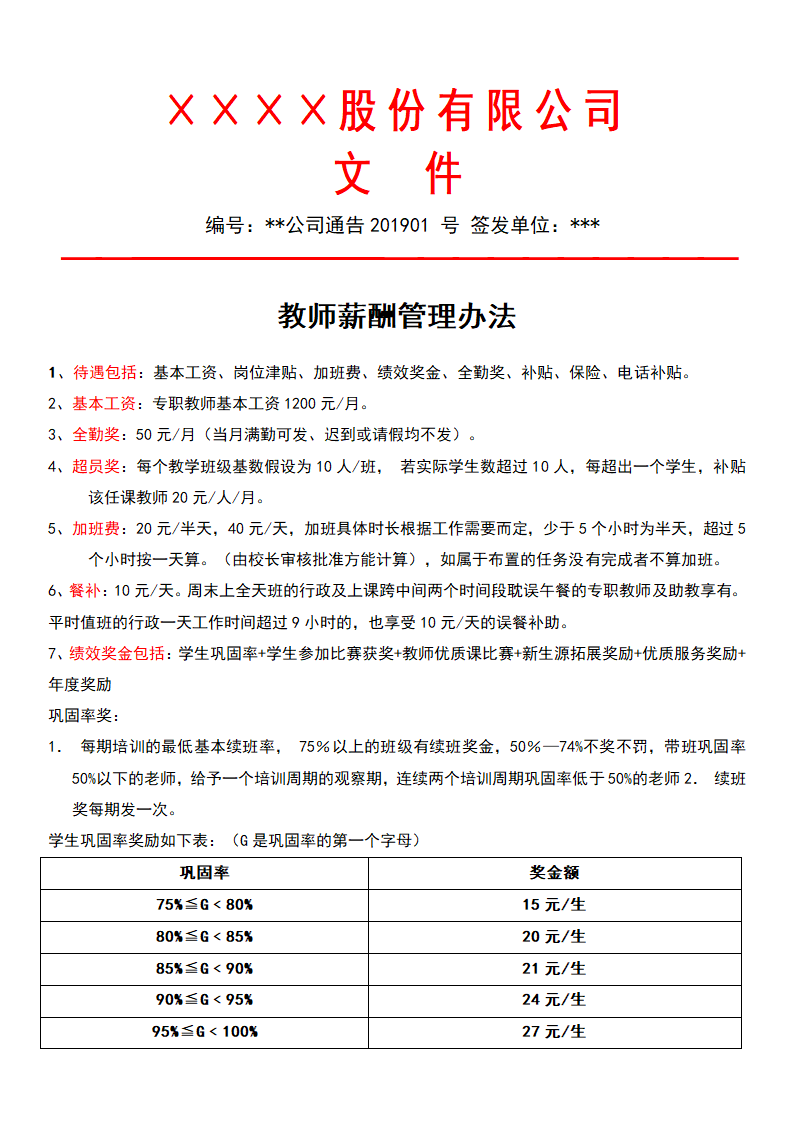 教师薪酬管理办法.docx第1页