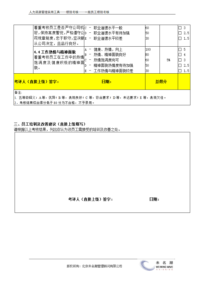 试用期员工绩效考核表（示例）.doc第5页