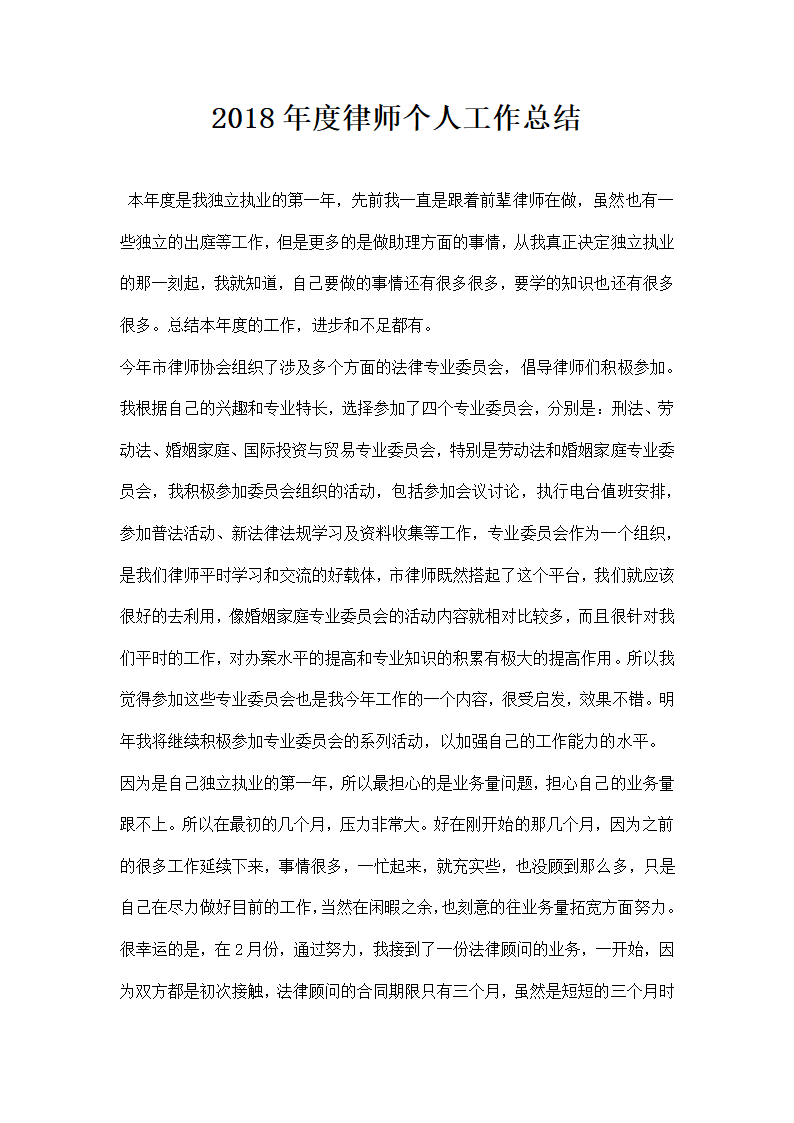 年度律师个人工作总结 示例.docx