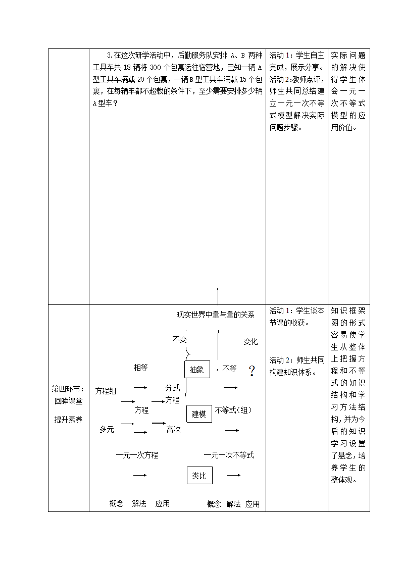 第十一届初中青年数学教师优秀课展示与培训活动教学设计 人教版七年级下数学下册 9．2一元一次不等式.doc第8页