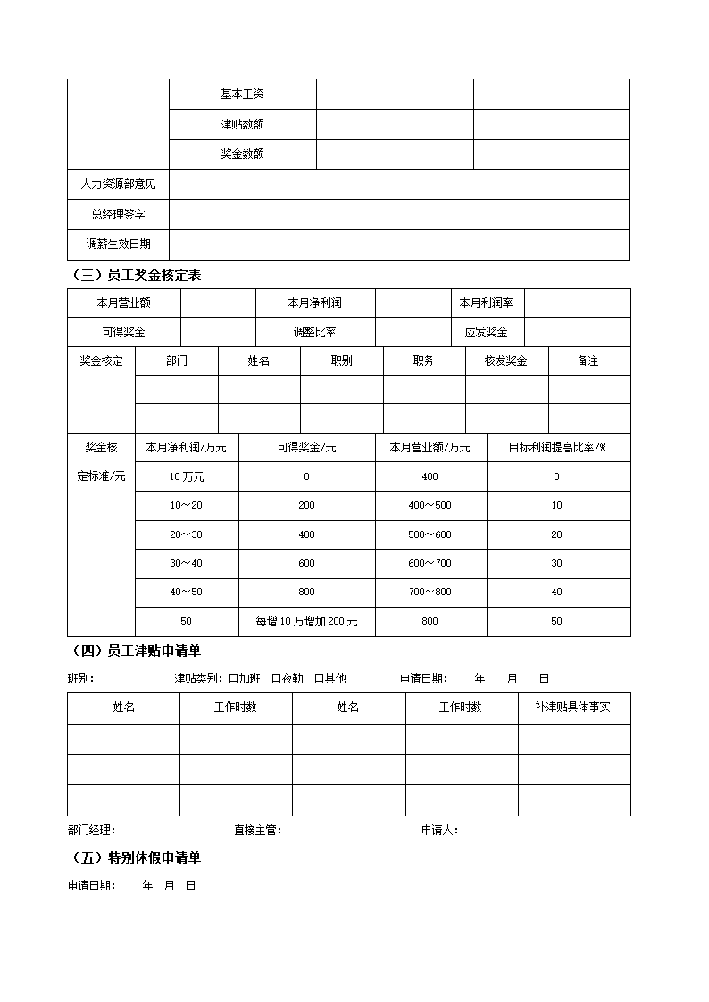 薪酬管理通用表格.doc第3页