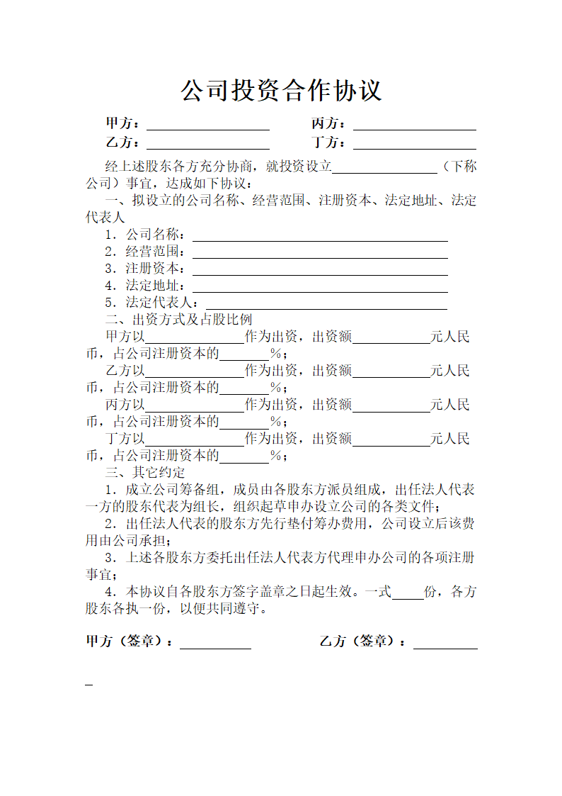 公司投资合作协议.doc