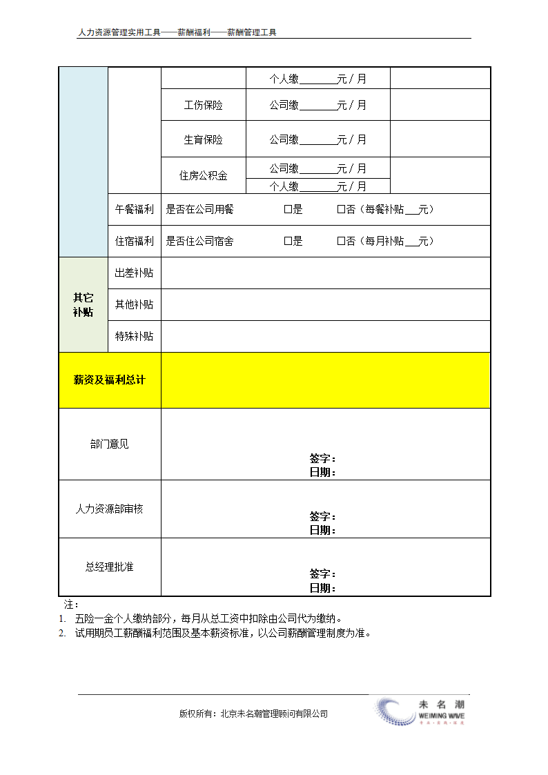 员工薪酬核定与审批表（标准版）.doc第3页