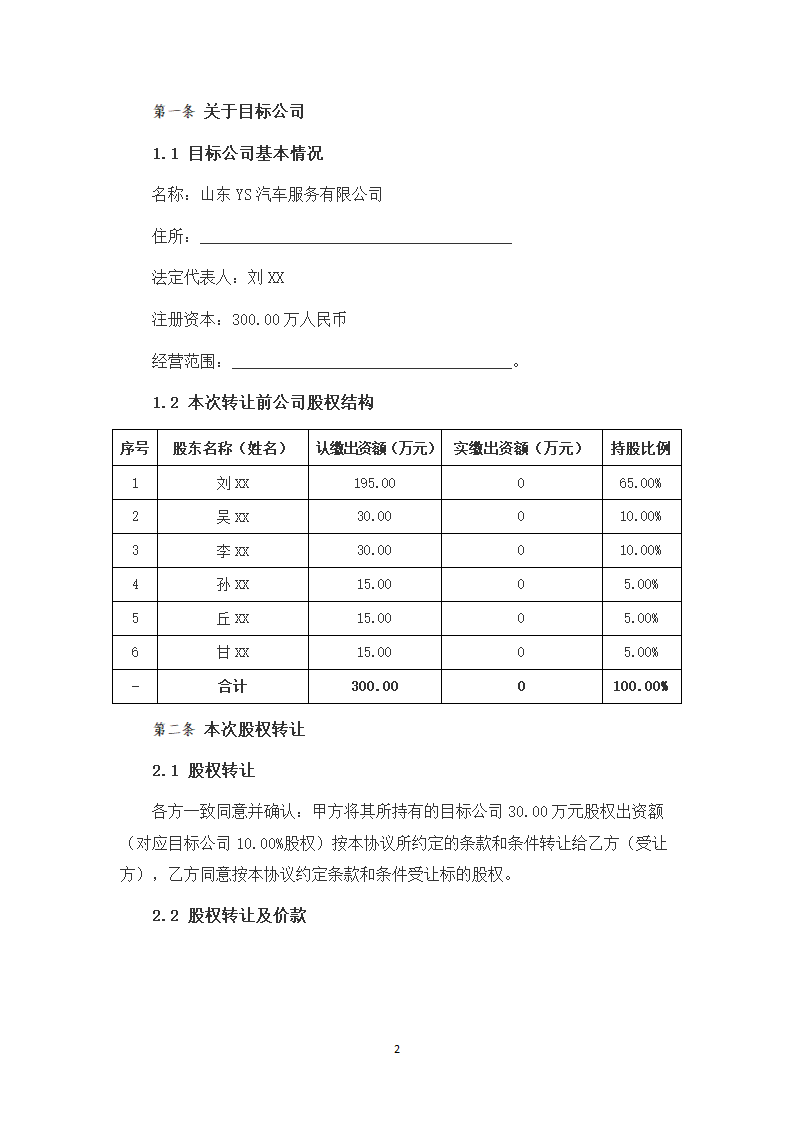 有限公司股权转让及投资合作协议（律师拟定详细版）.docx第2页