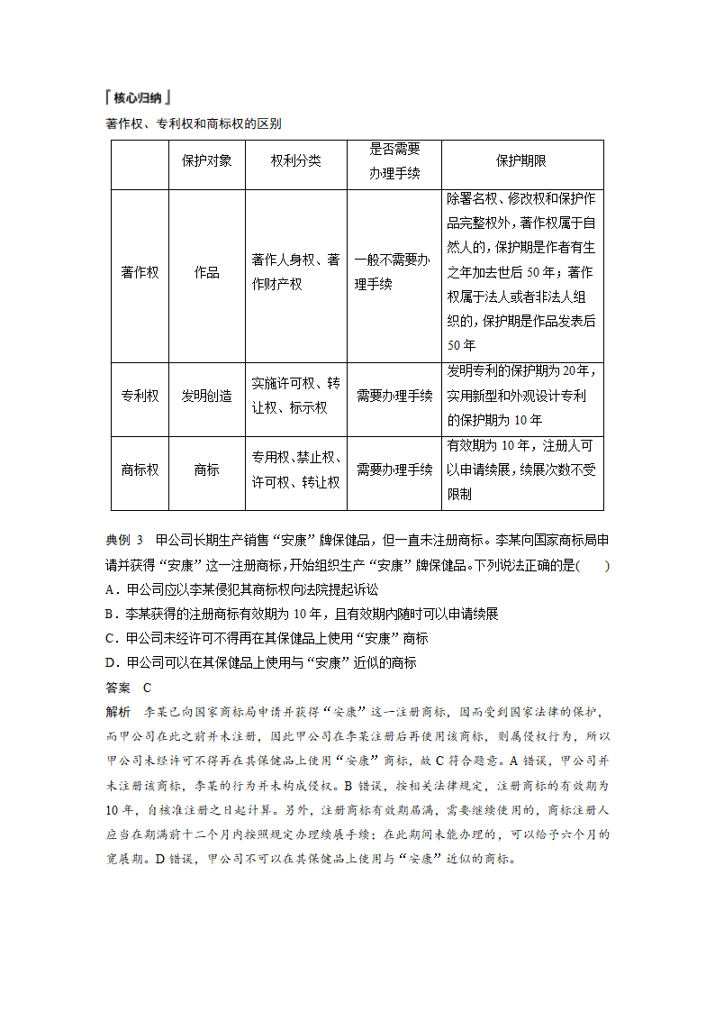 政治-部编版-选择性必修2-20-21版：2.2 尊重知识产权（步步高）.doc-第二课 课时2 尊重知识产权-第一单元 民事权利与义务-学案.doc第6页