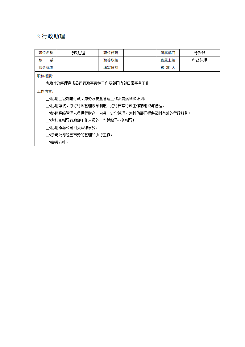 公司各岗位职位说明及绩效考核表.docx第9页