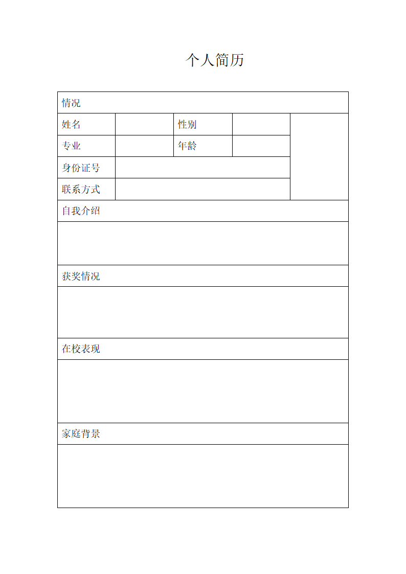 个人简历第1页