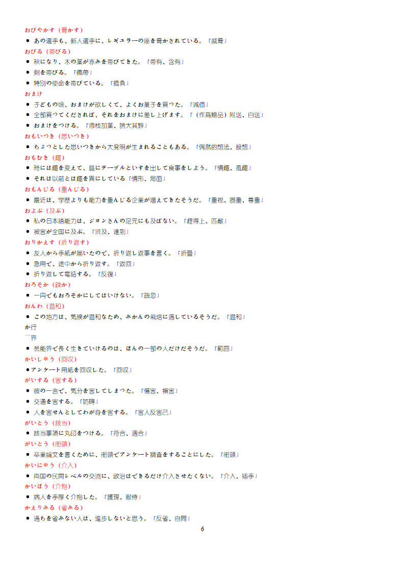 日语N1词汇第6页