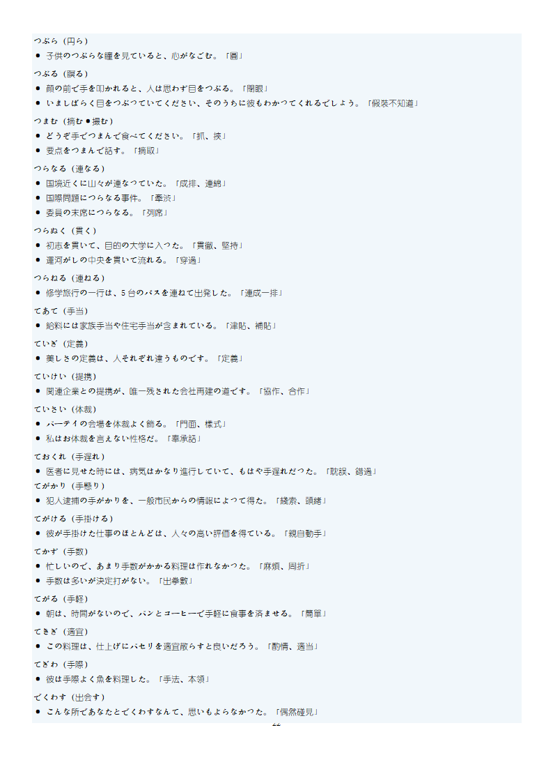 日语N1词汇第22页