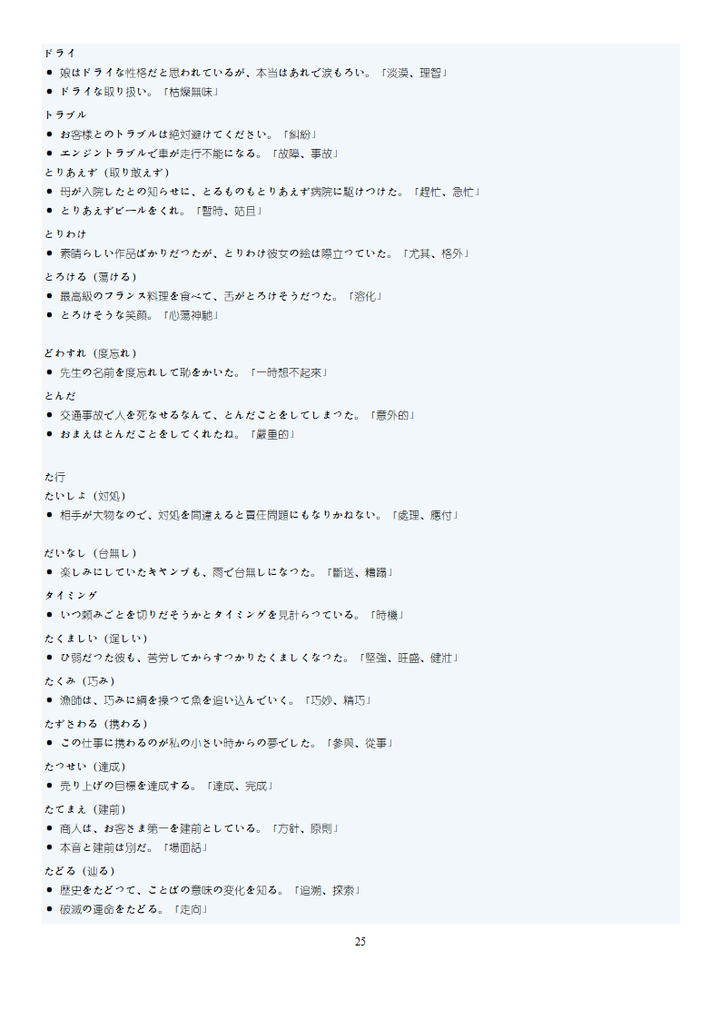 日语N1词汇第25页