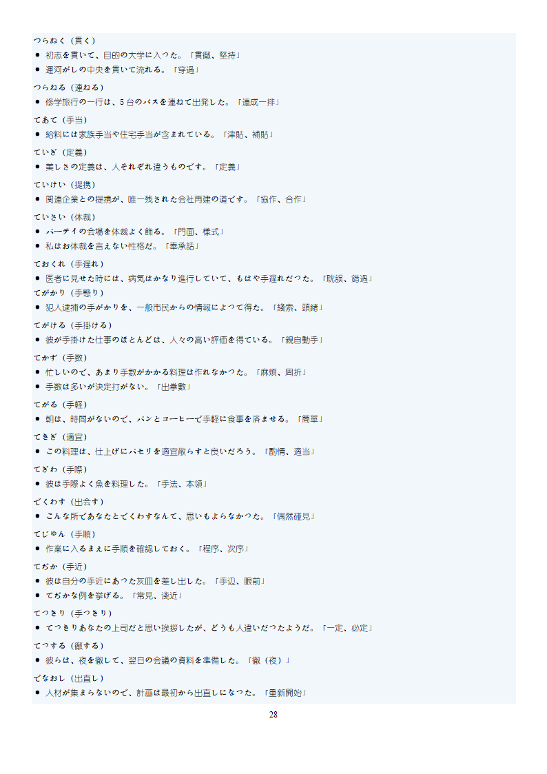 日语N1词汇第28页