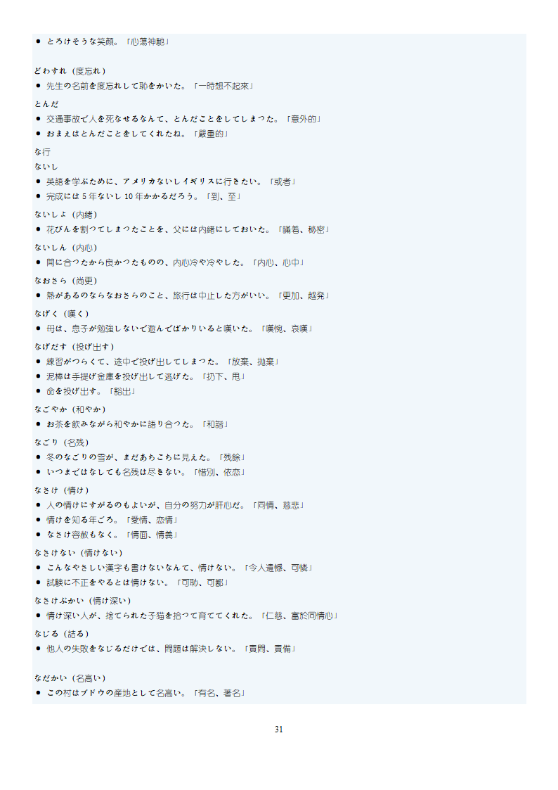 日语N1词汇第31页