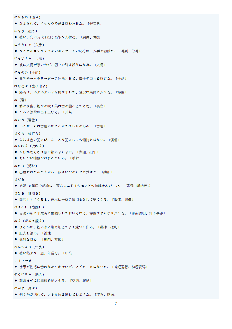 日语N1词汇第33页