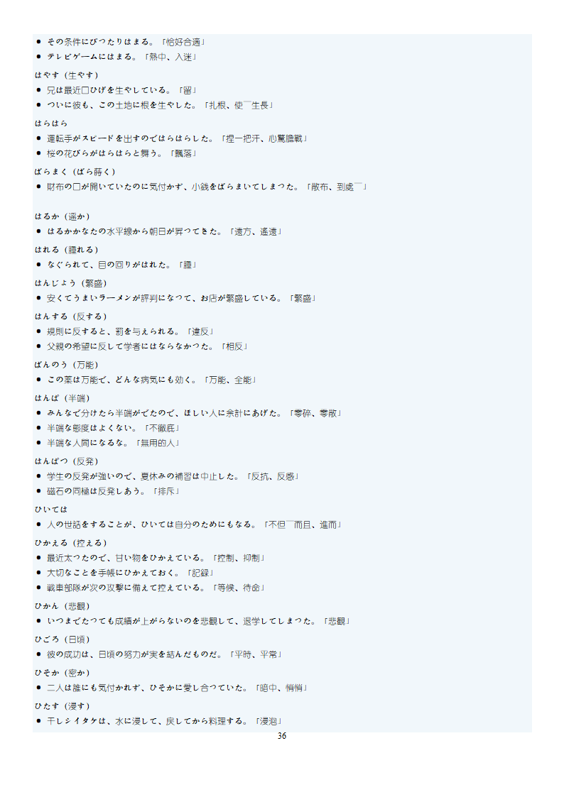 日语N1词汇第36页