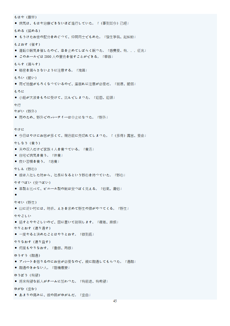 日语N1词汇第45页