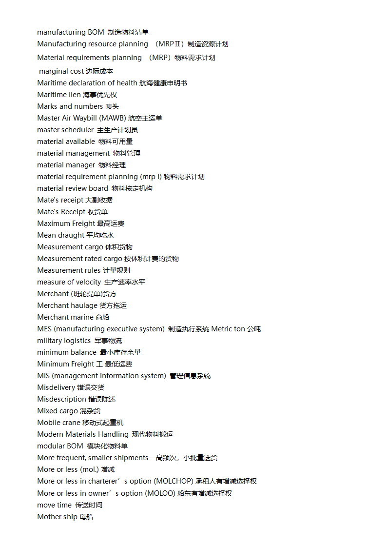物流专业英语单词第32页