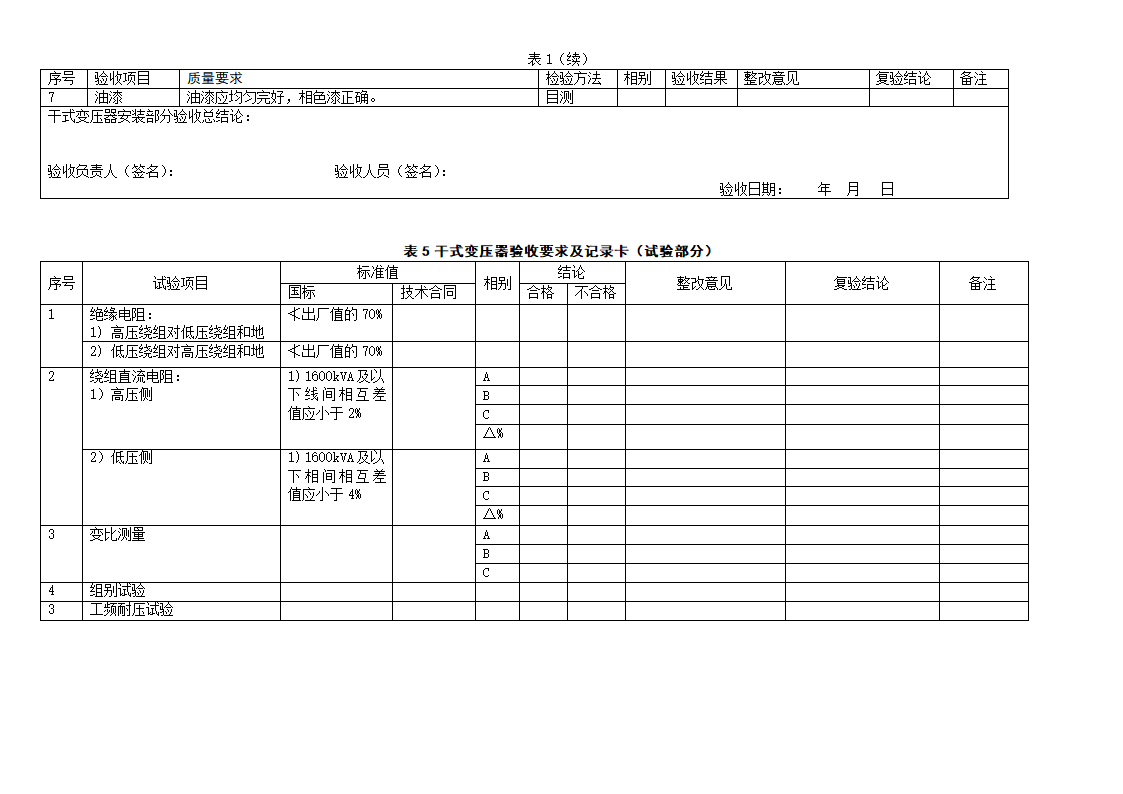 变压器验收表格第2页