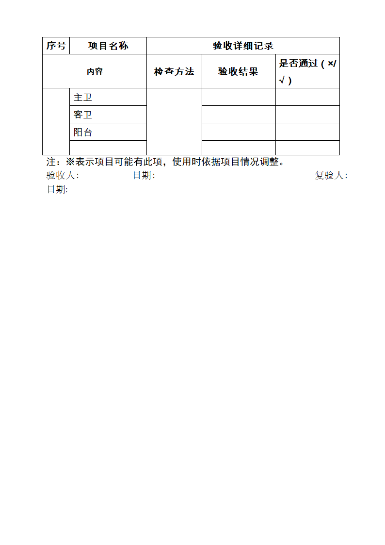 精装修验收表格新第4页