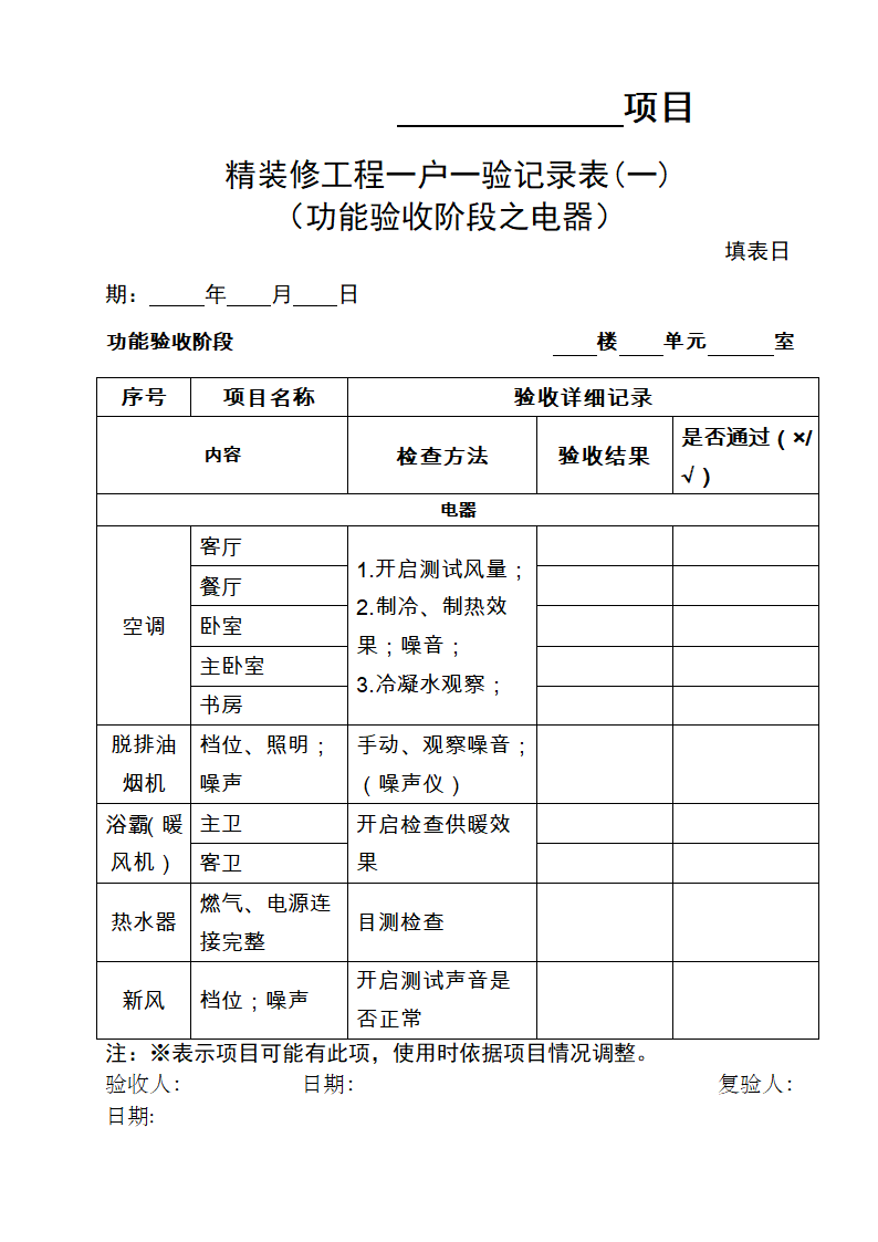 精装修验收表格新第5页