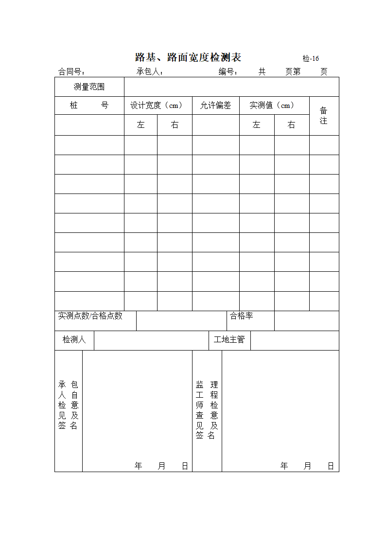 公路交工验收现场验收表第2页