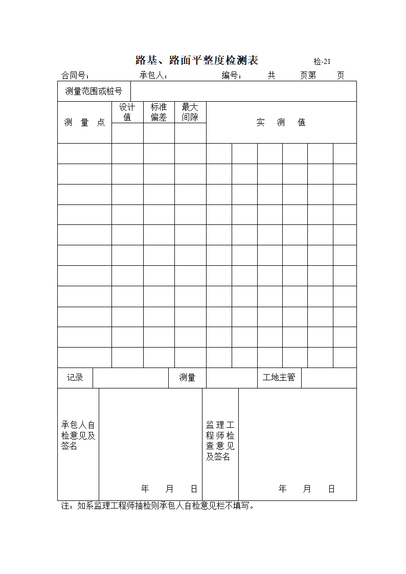 公路交工验收现场验收表第4页