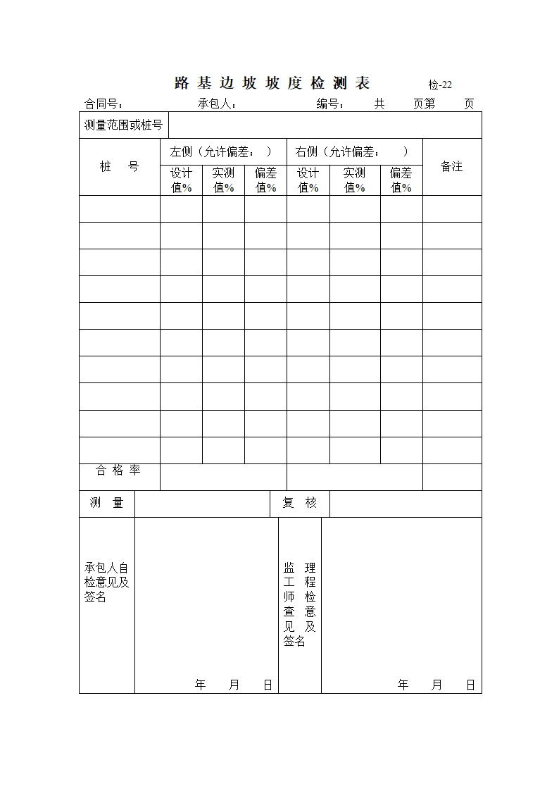 公路交工验收现场验收表第5页