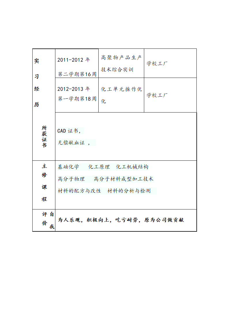 个人简历第3页