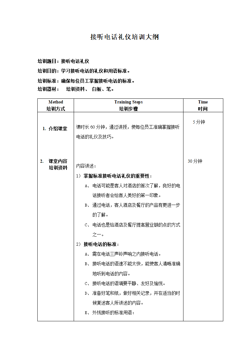 电话礼仪培训大纲.doc第1页