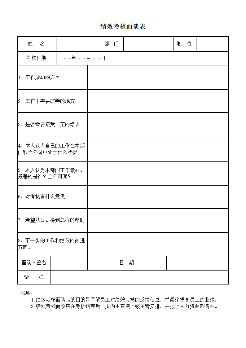 绩效考核面谈表.doc第1页