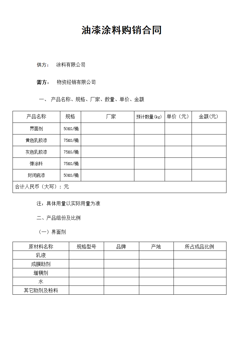 油漆涂料购销合同.docx第1页