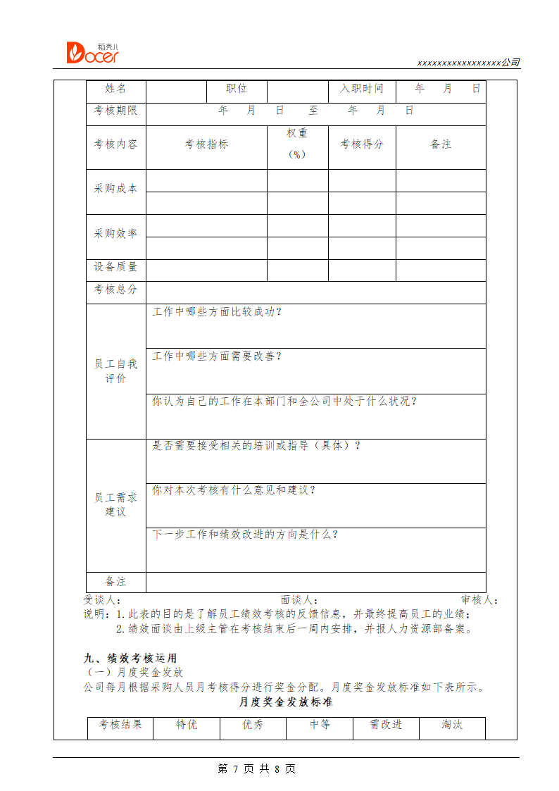 设备管理人员绩效考核.docx第7页