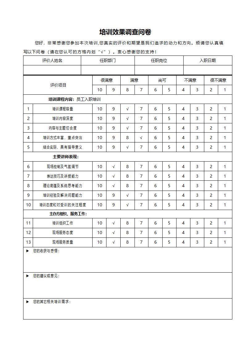 培训效果调查表.doc