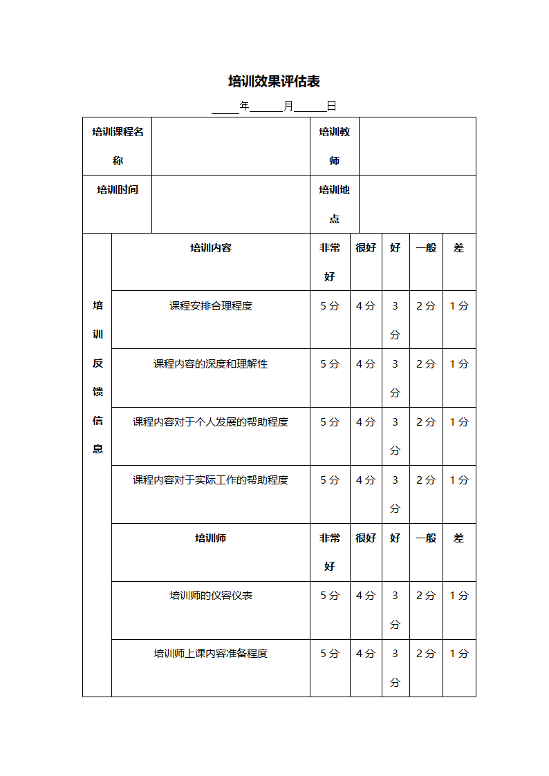 培训效果评价表.doc