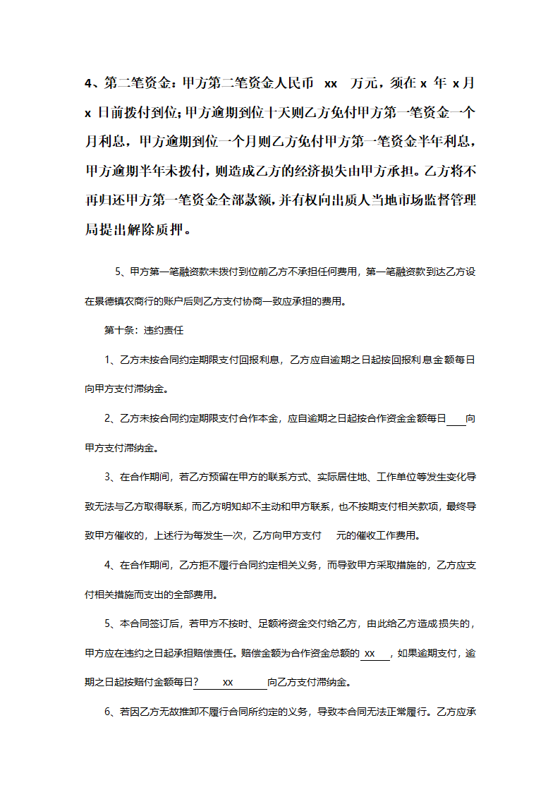 公司项目资金合作协议书.doc第5页