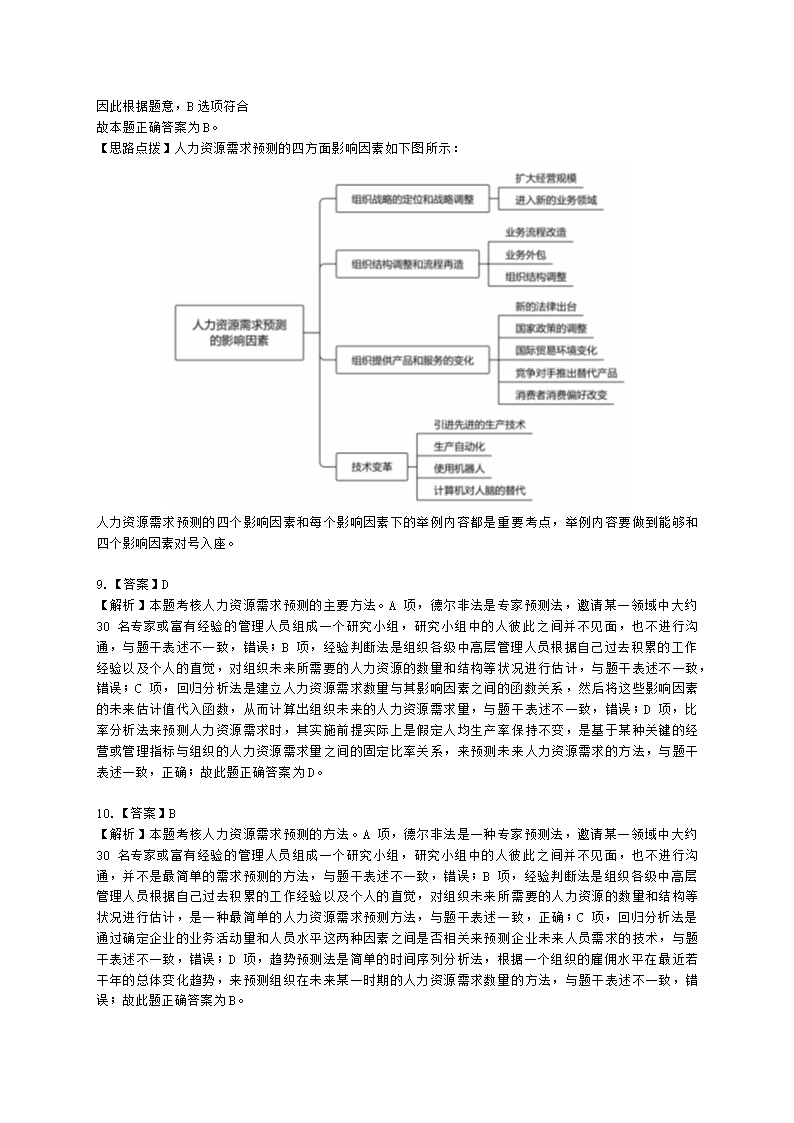 中级经济师中级人力资源管理专业知识与实务第5章人力资源规划含解析.docx第10页