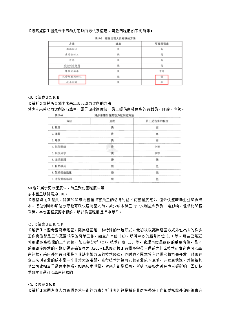 中级经济师中级人力资源管理专业知识与实务第5章人力资源规划含解析.docx第18页