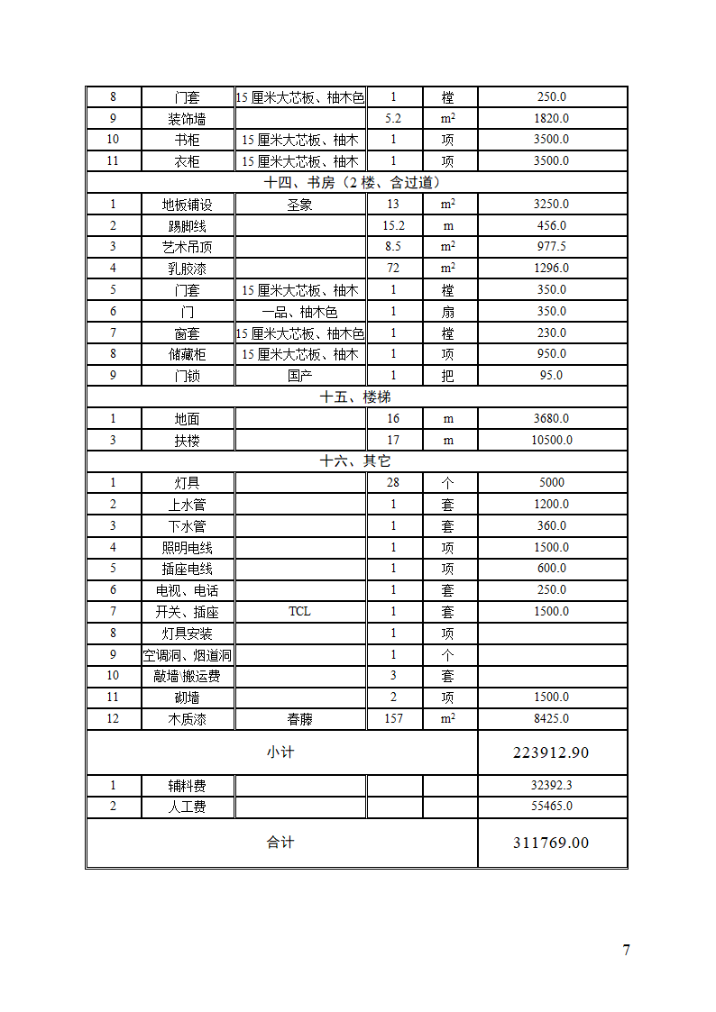 房屋装修合同及预算清单示范文本.doc第7页