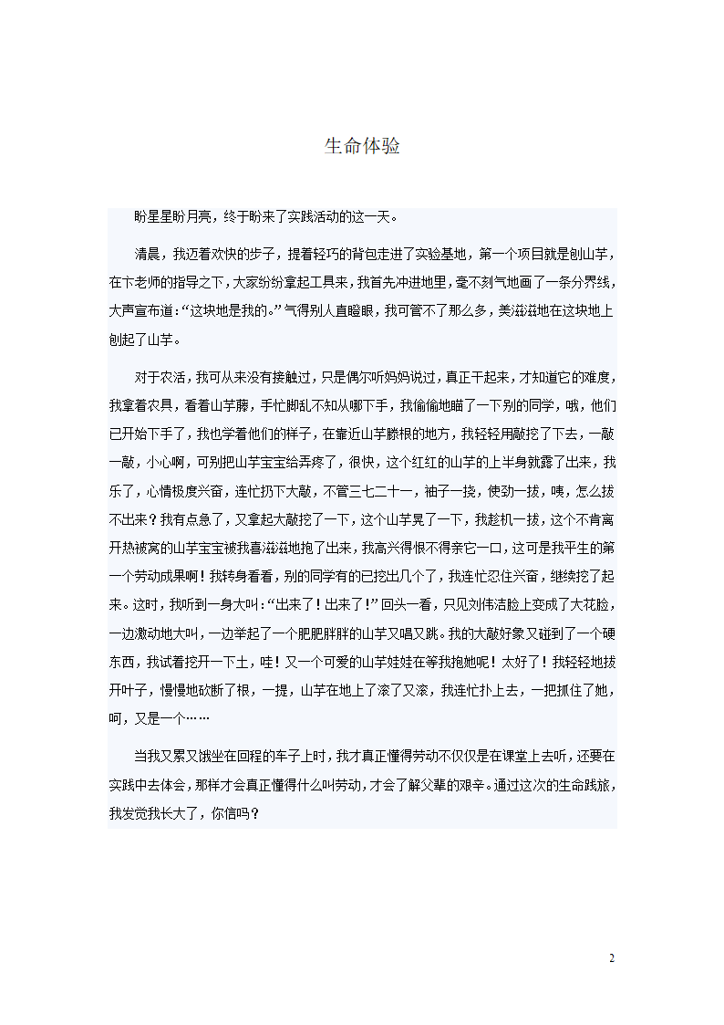 小考满分作文第2页