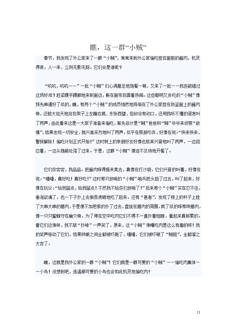 小考满分作文第11页