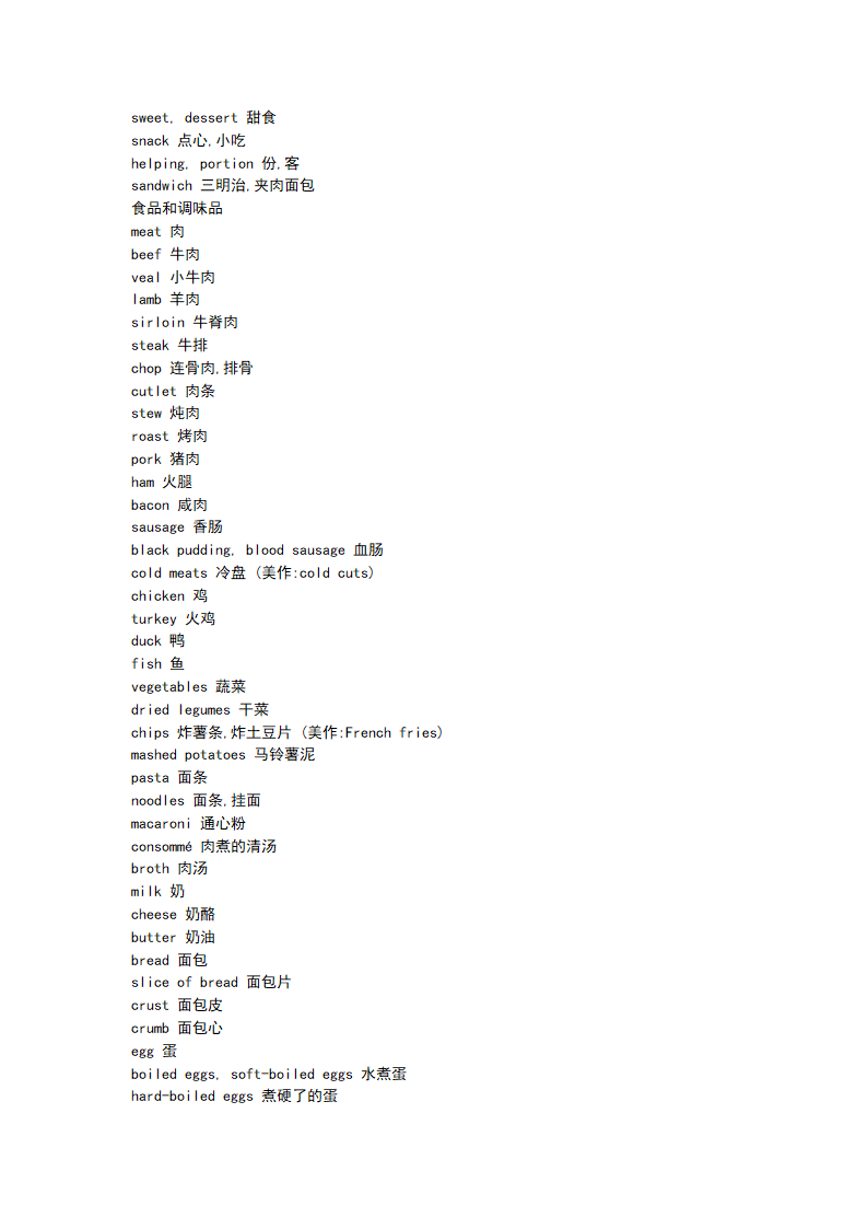 食品英语单词汇总第14页