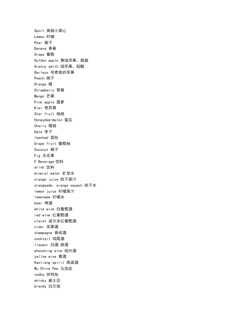 食品英语单词汇总第18页