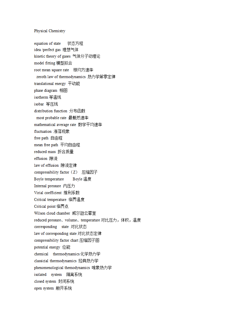 物理化学知识点(英文)第1页