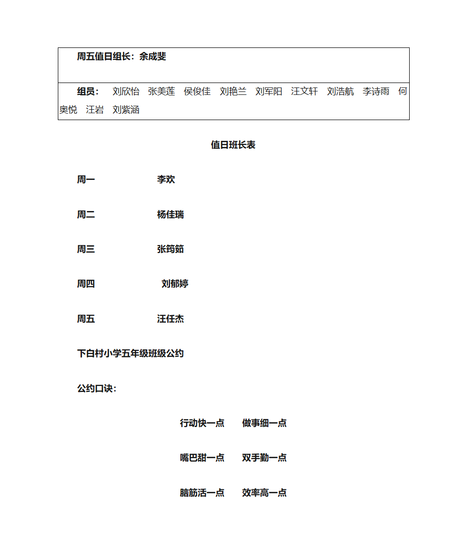 卫生值日表四年级第2页