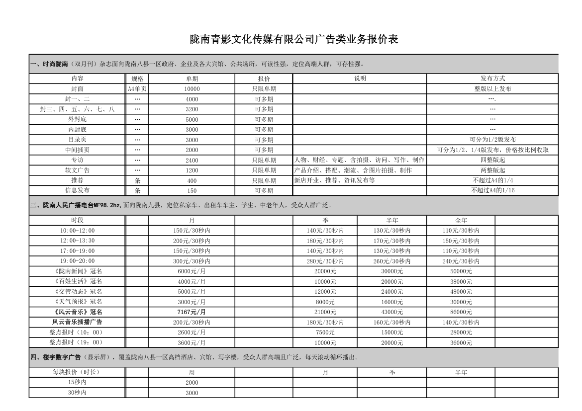 媒体报价第1页