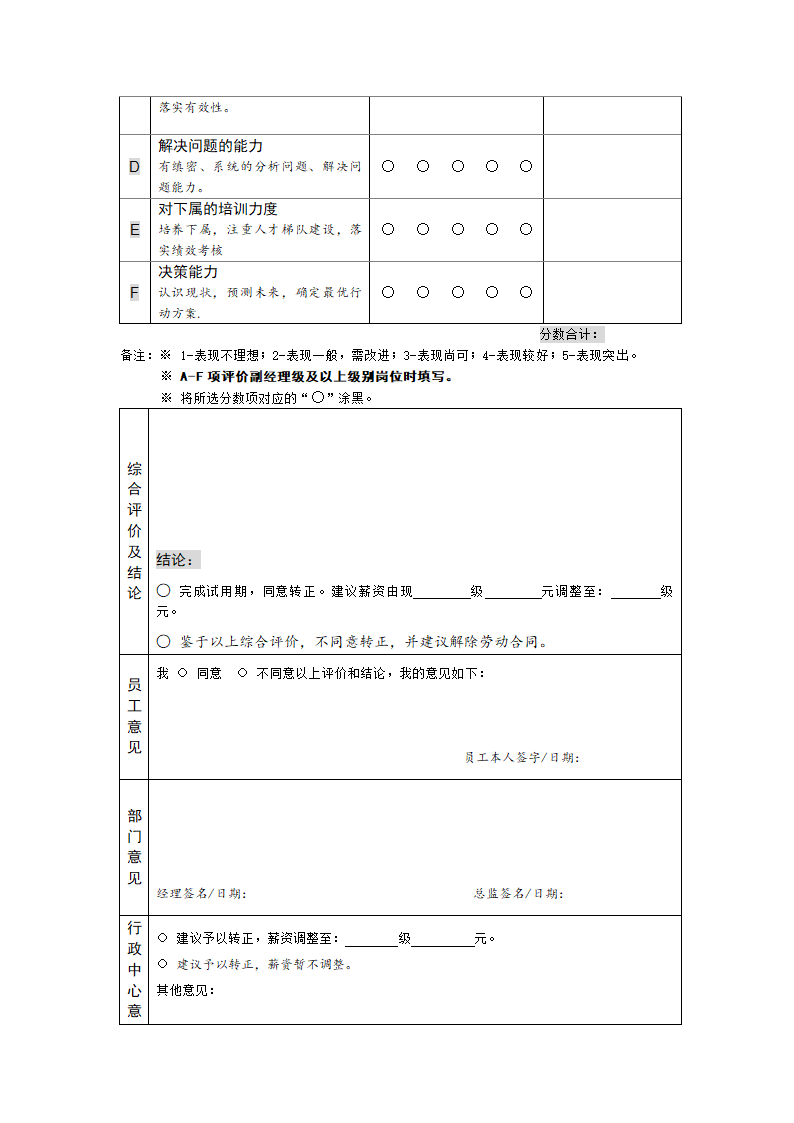 【转正审批】员工试用期评价与转正审批表第2页