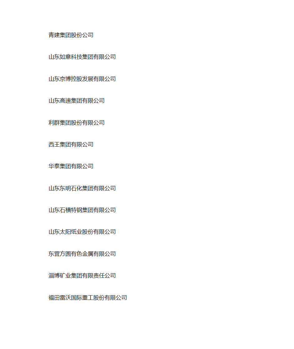 山东企业100强及出口企业名单第4页