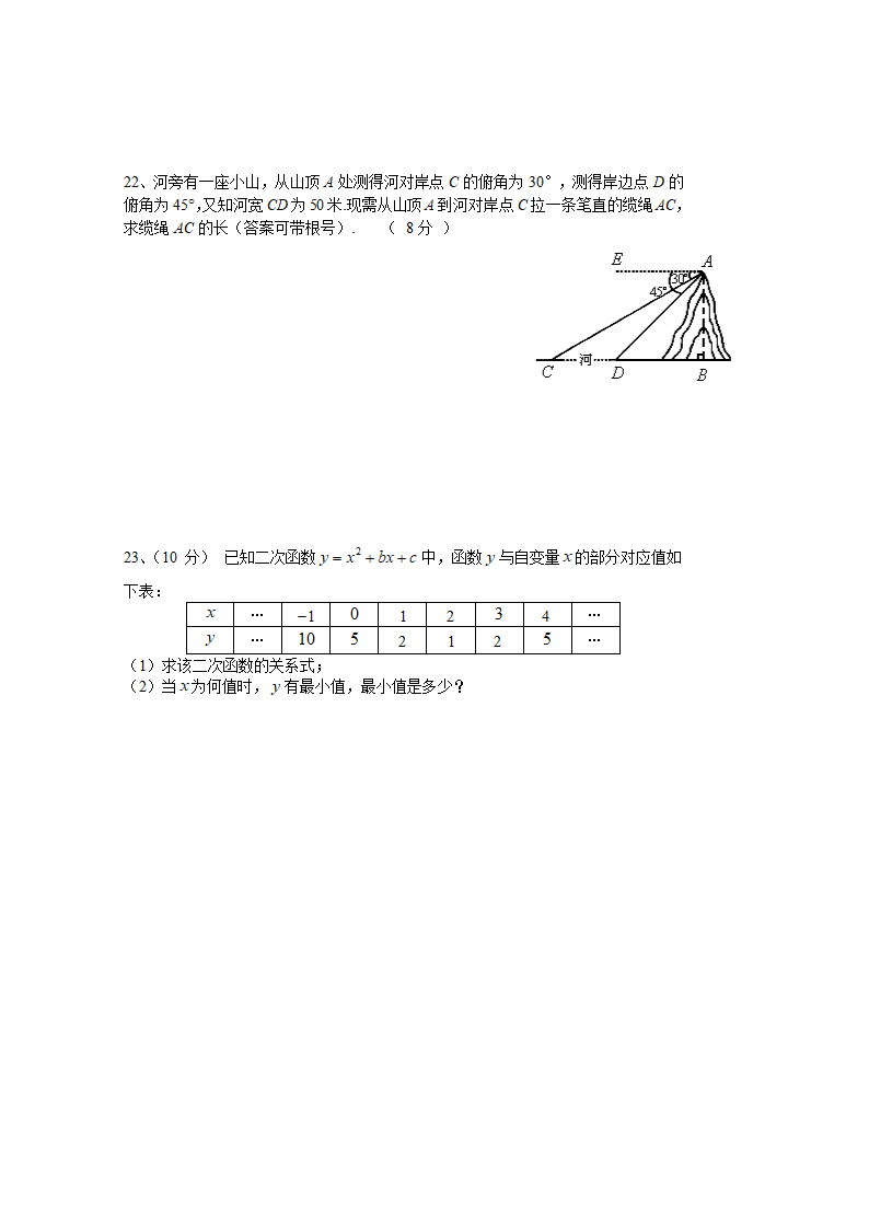 中考数学模拟试卷第4页