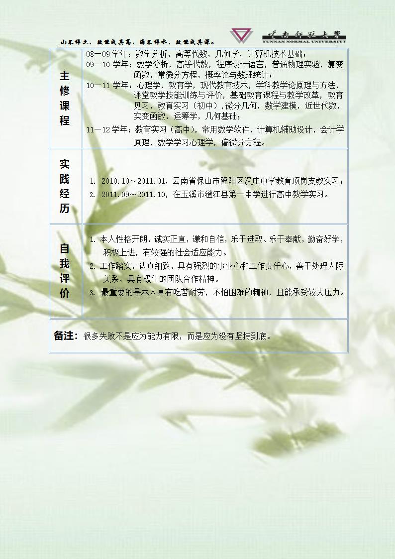 求职简历第2页