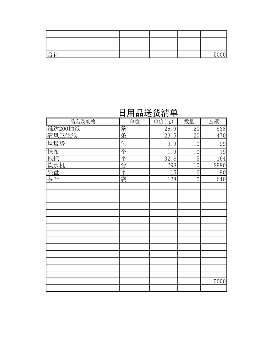 办公用品价格表第4页